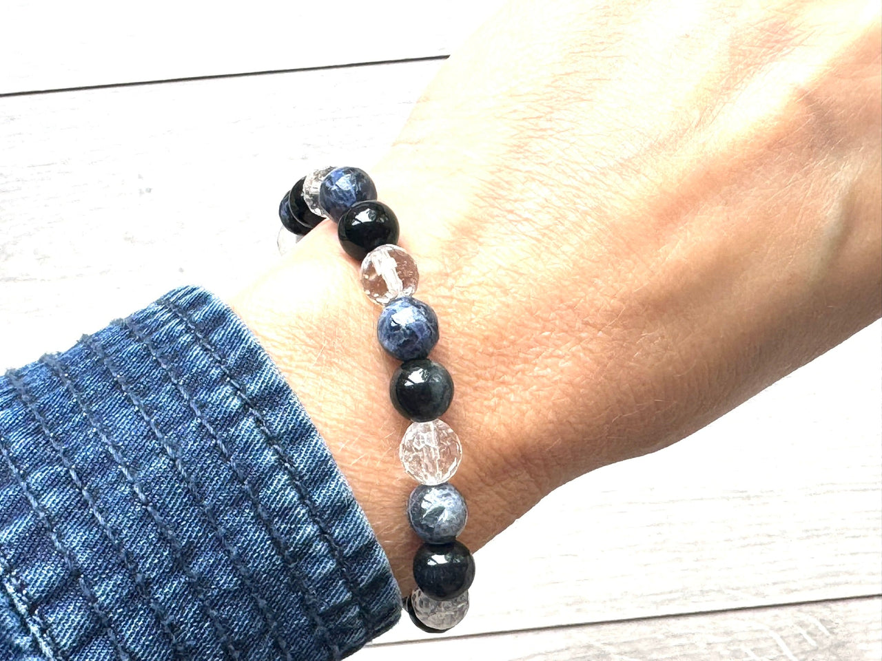 Tigers Eye and Clear Quartz Diffuser Bracelet
