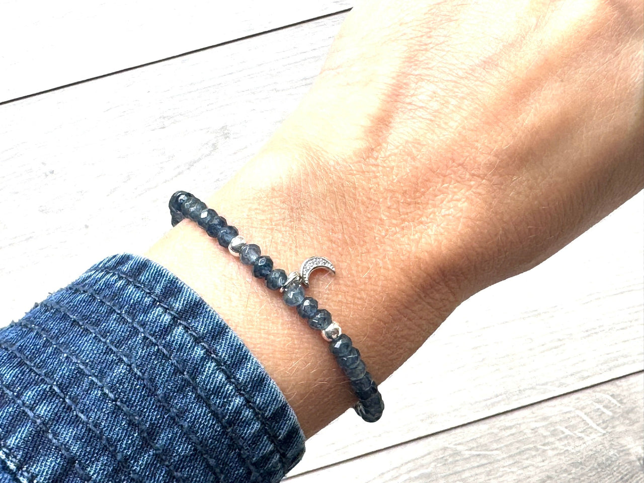 Silver Moon Charm Dainty Bracelet