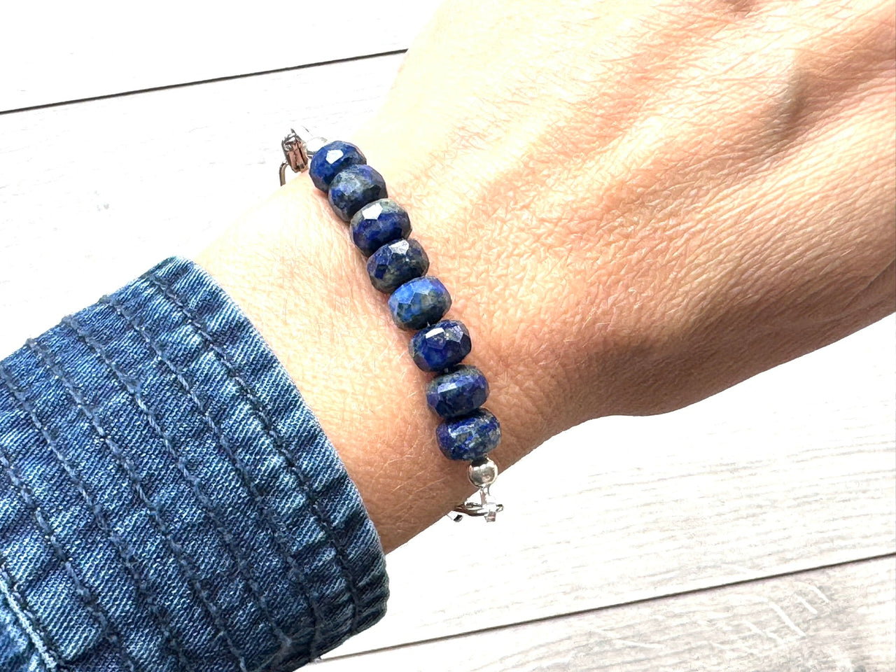Lapis Lazuli Paperclip Bracelet