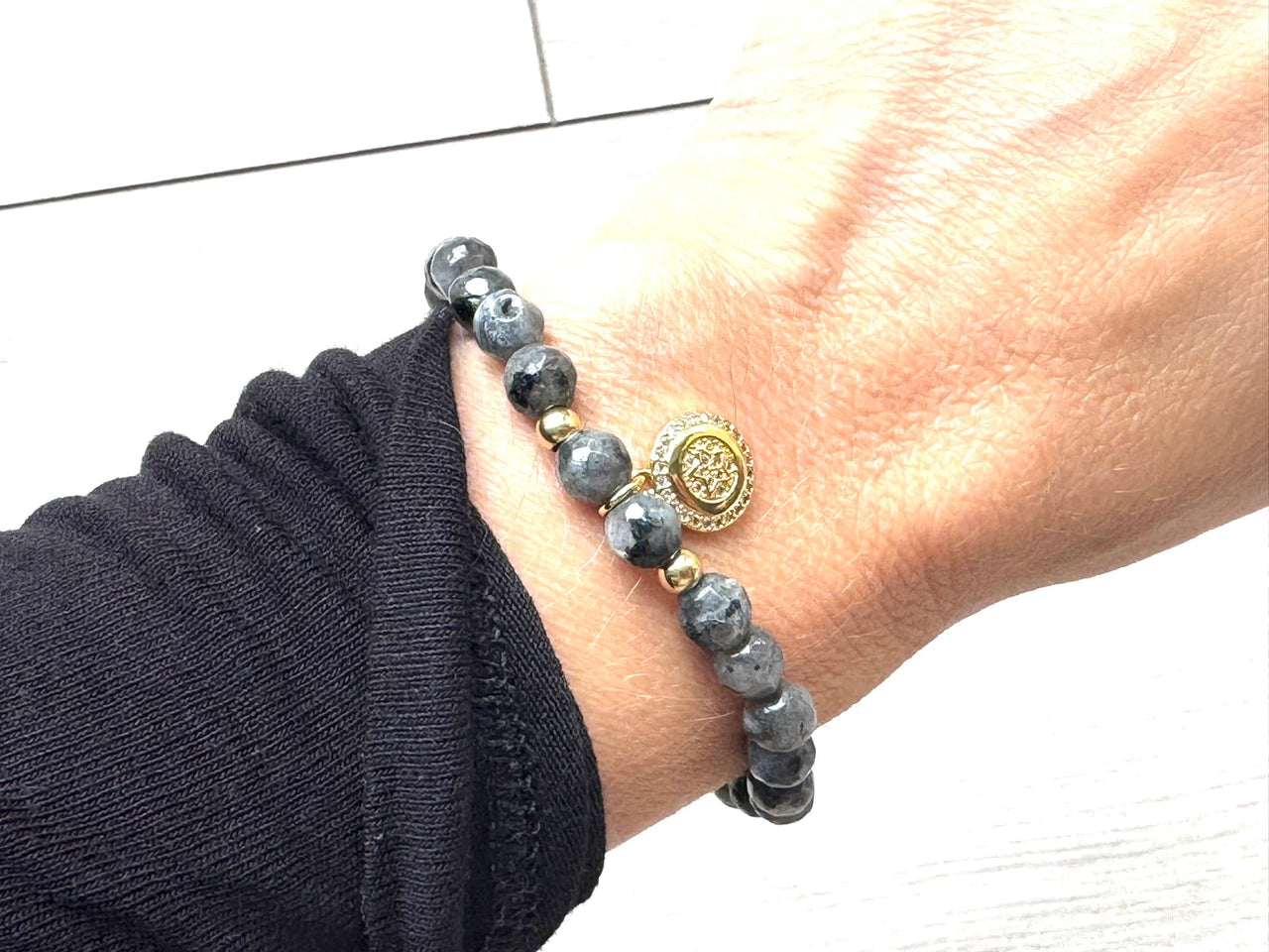 Anthracite Gold Charm Bracelet