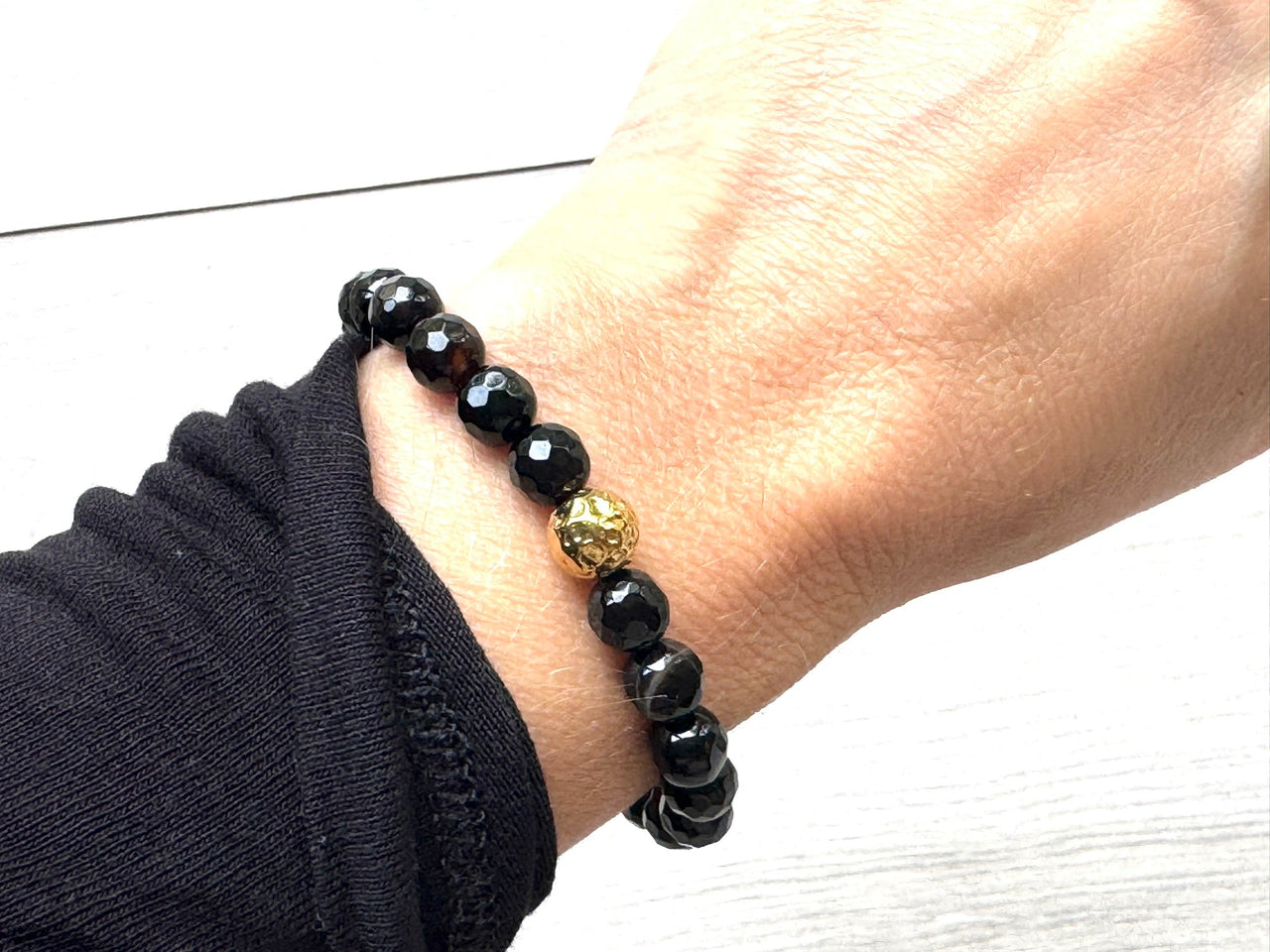 Tourmaline and Gold Gemstone Bracelet