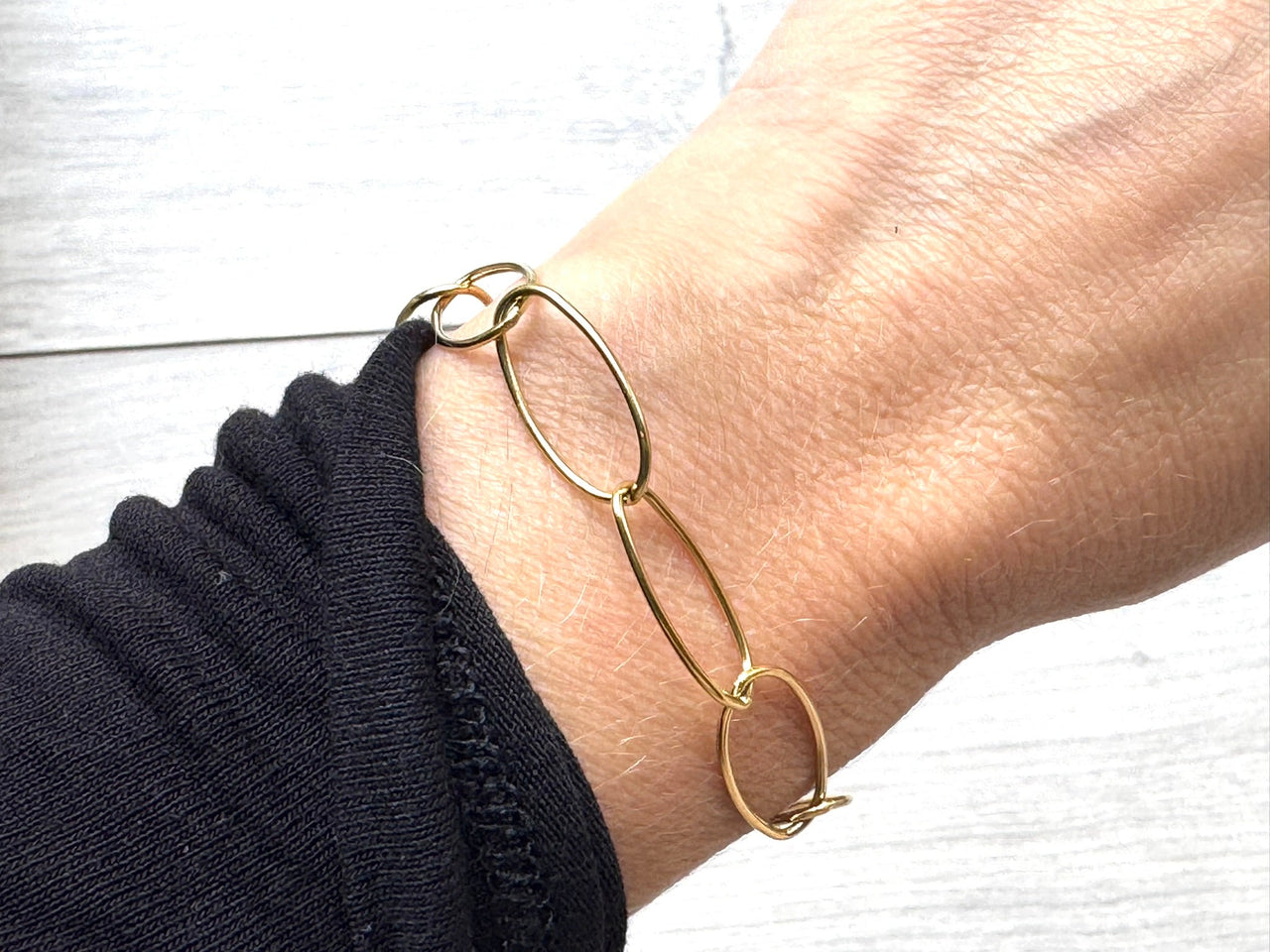 Golden Oval Charm Bracelet