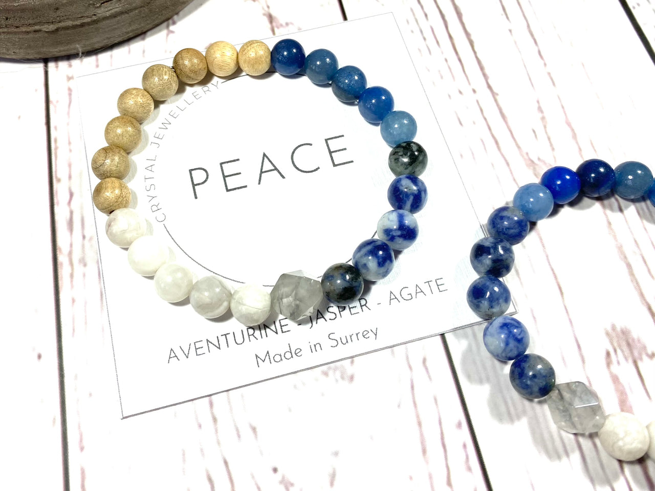 Peace Crystal Bracelet - Aventurine, Blue Jasper and Agate Crystal Bracelet