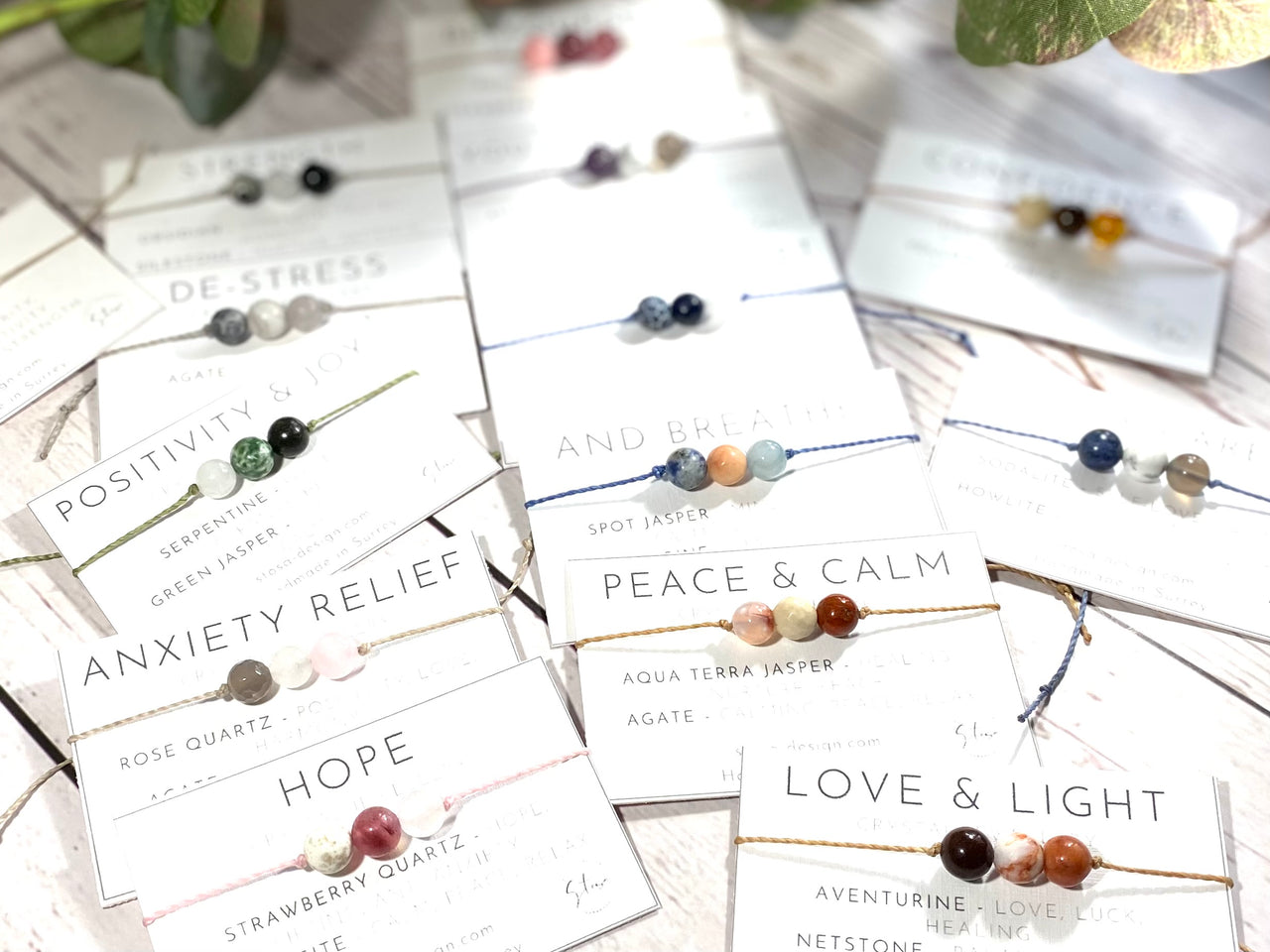 Natural Crystal Bracelet on a Card