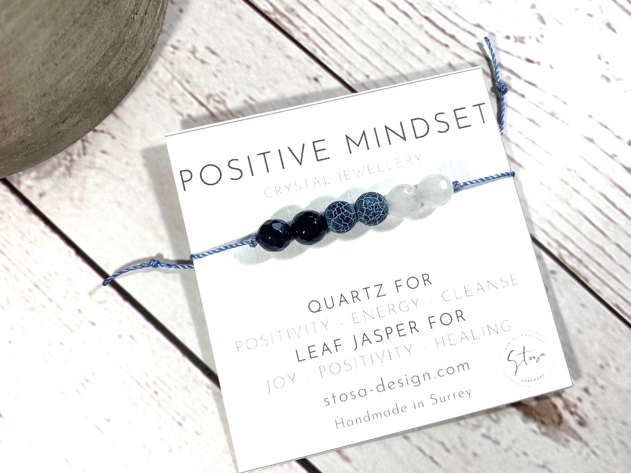 Positive Mindset - Quartz and Leaf Jasper Bracelet