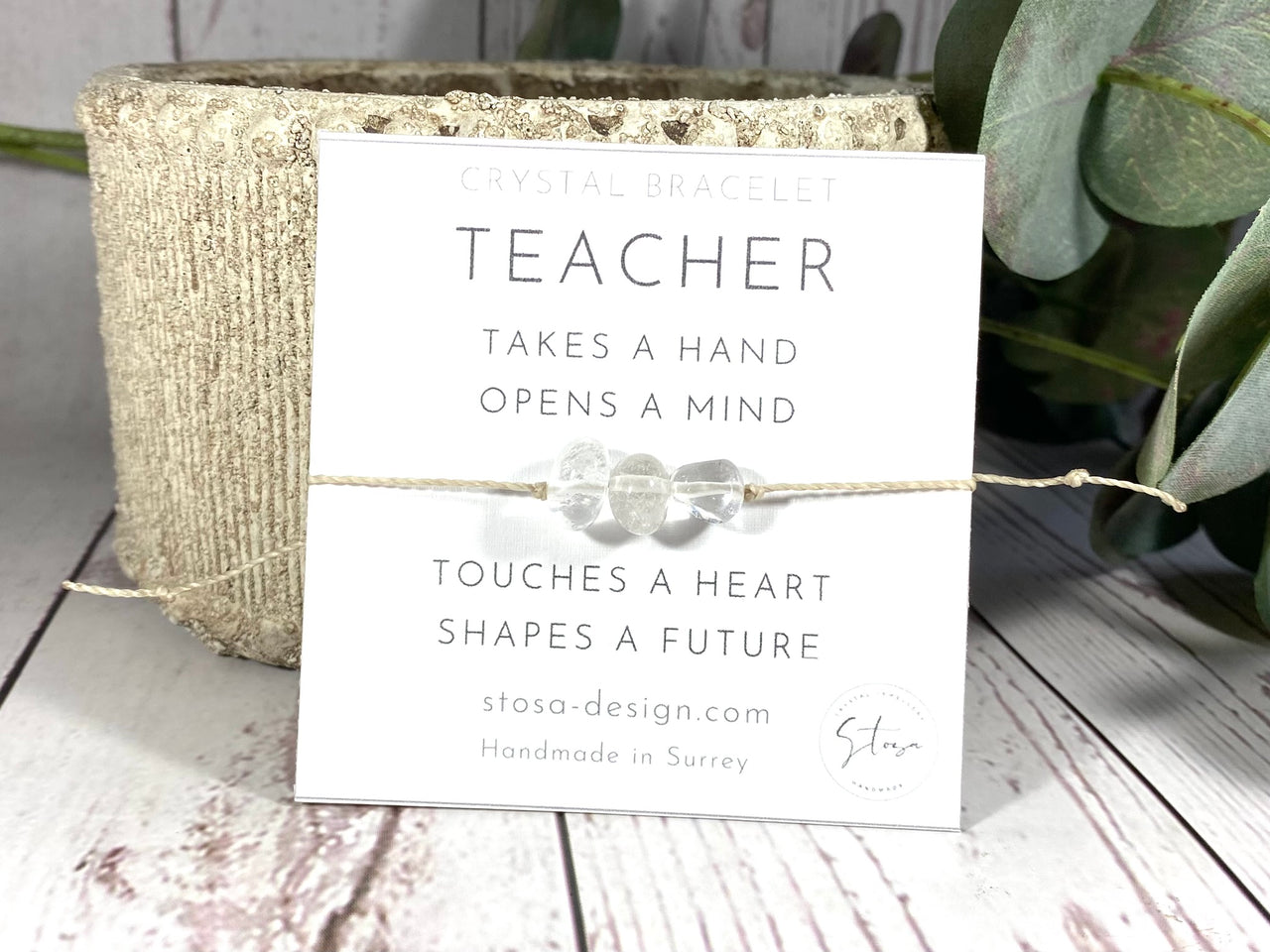 Teacher Gift Card - Crystal Bracelets