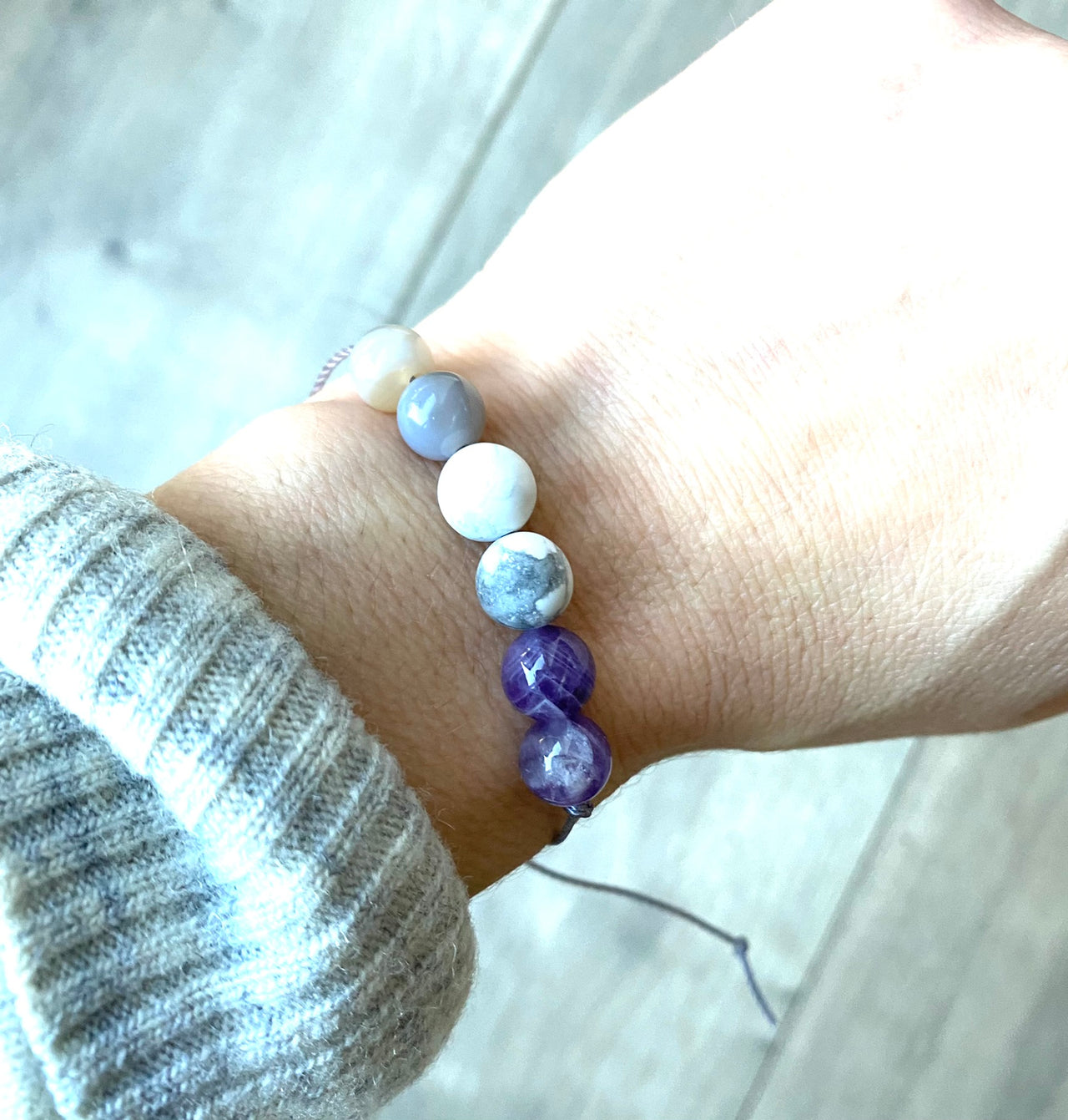 You Can Do This - Crystal Bracelet - Amethyst and Howlite