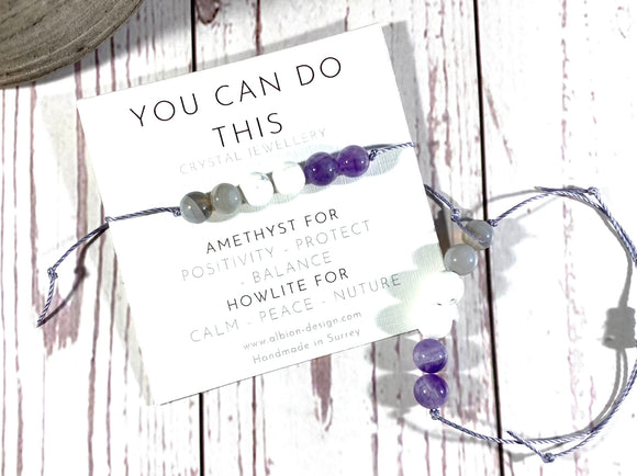 Positive Vibes Natural Healing Crystal Bracelet – Clarity and Calm