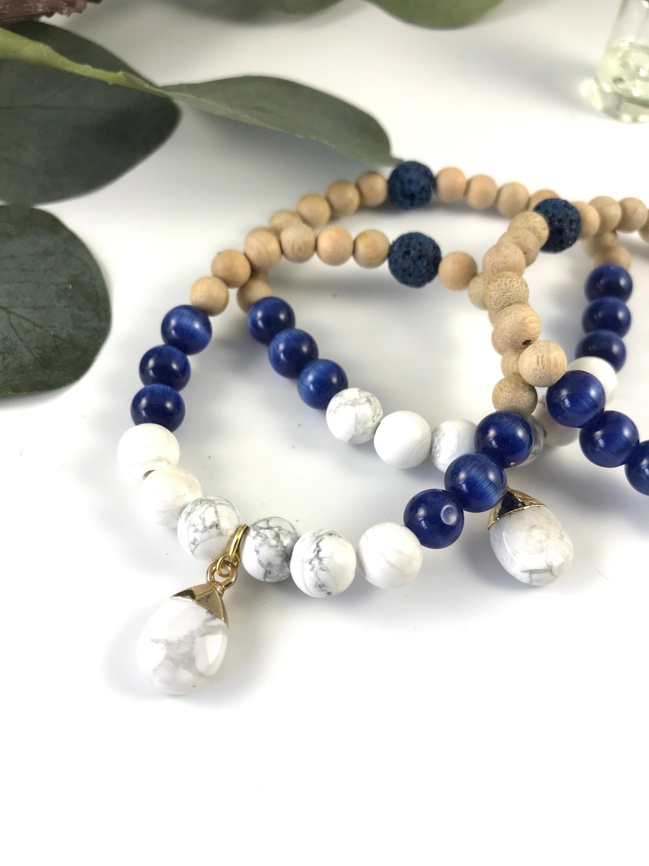 Atlantic - Howlite and Tiger Eye Diffuser Bracelet