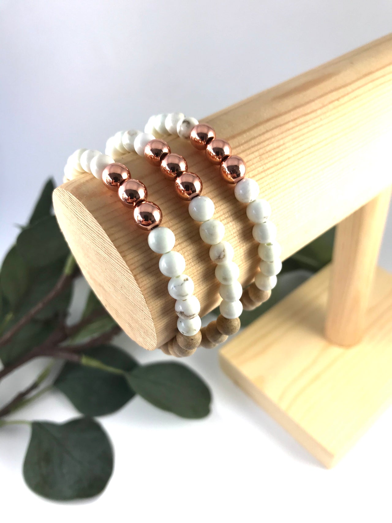 Serene - Cream Turquoise and Hermatite Diffuser Bracelet