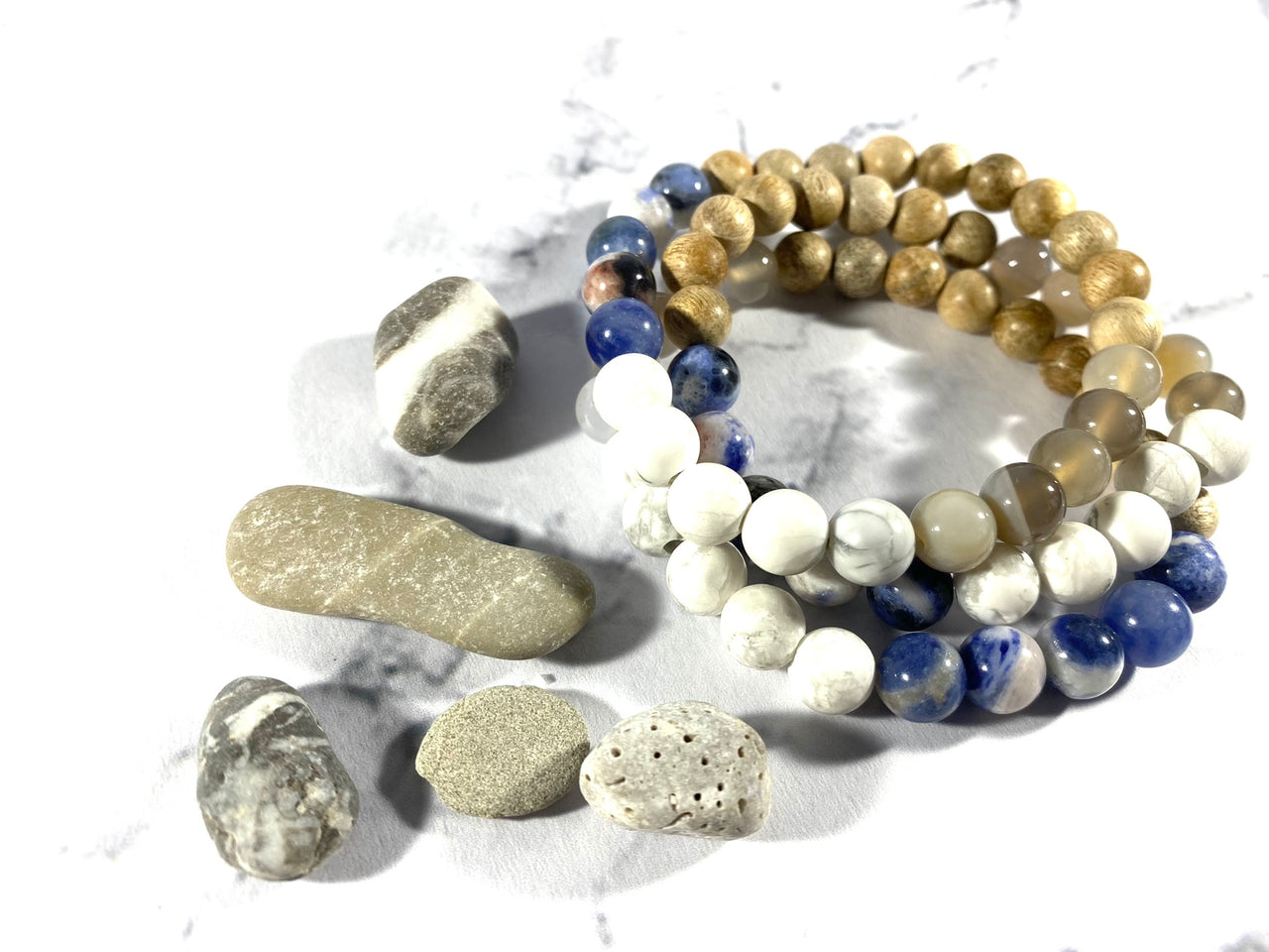 Blue Sodalite and Howlite Diffuser Bracelet