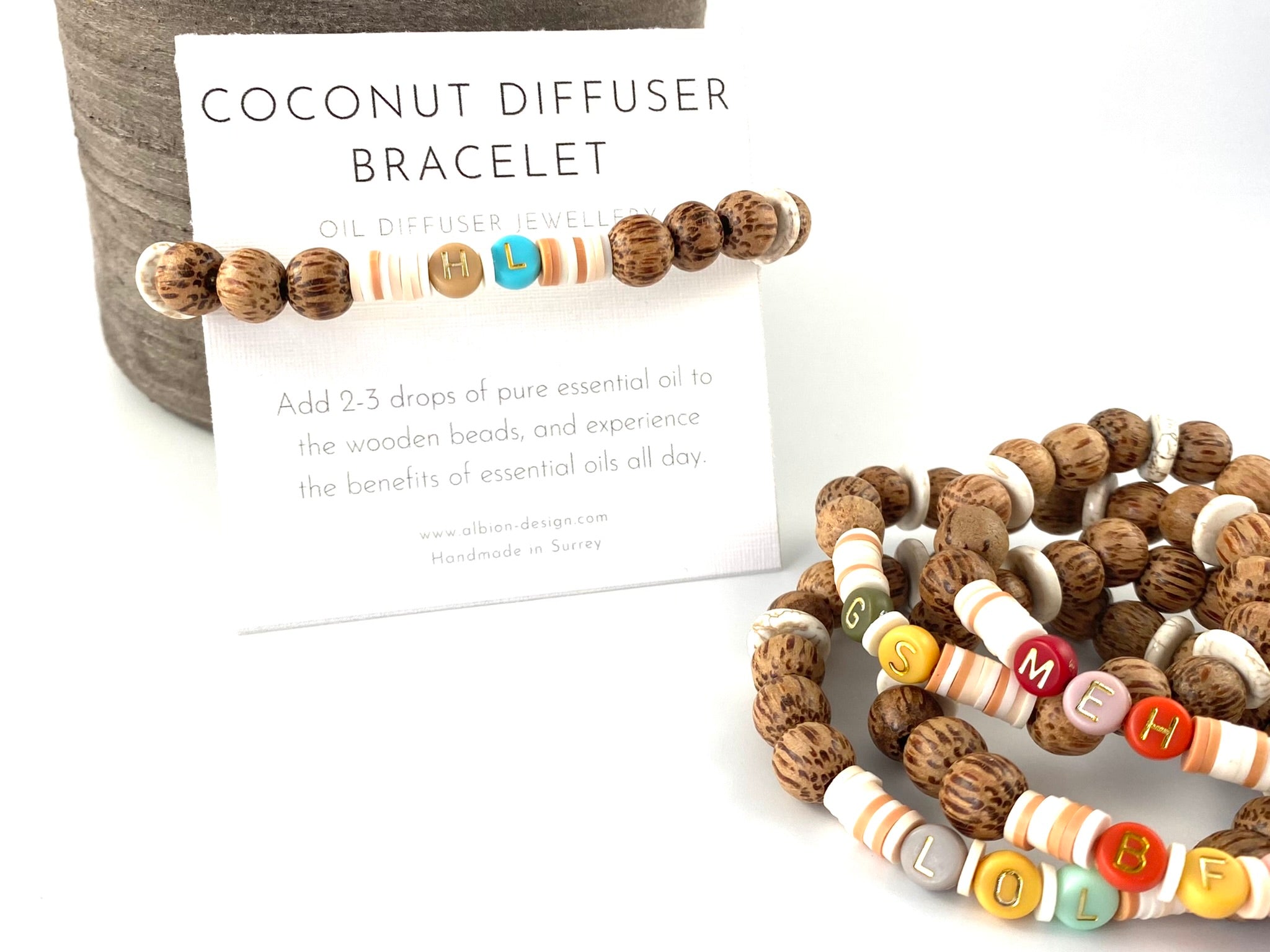 Initial Coconut Diffuser Bracelet
