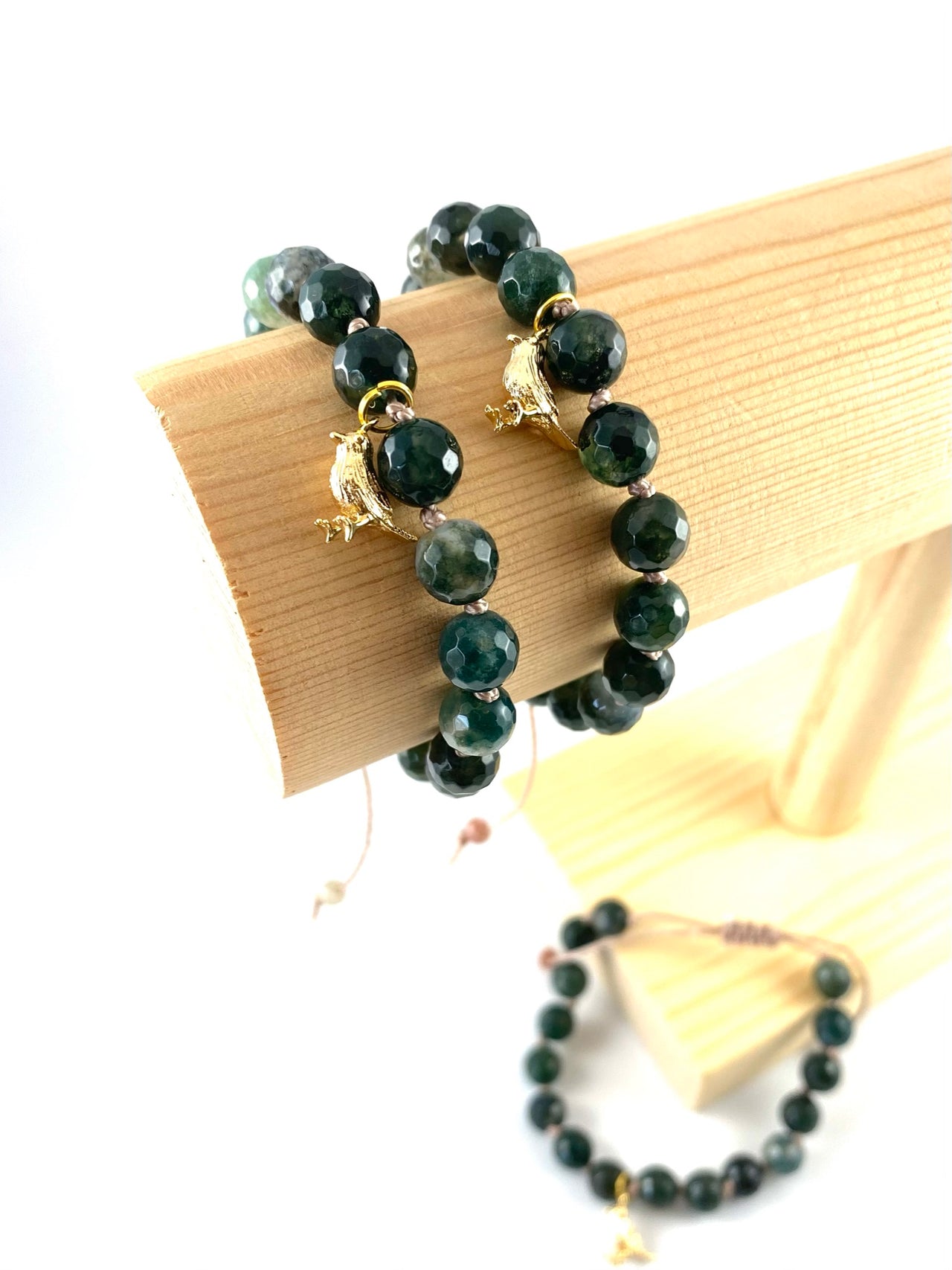 Green Wren - Moss Agate Gemstone Bracelet