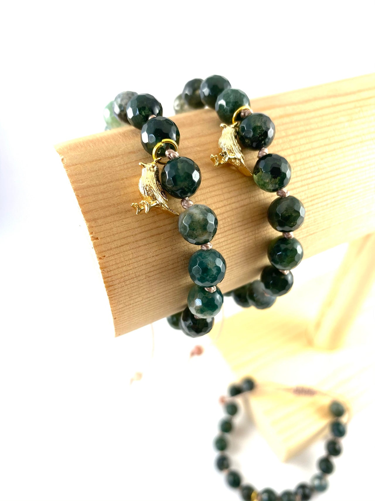 Green Wren - Moss Agate Gemstone Bracelet