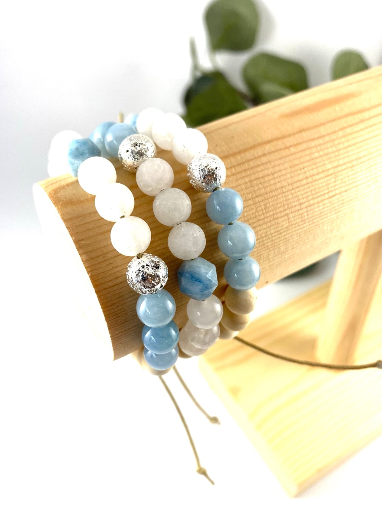 Jade Blues Stone Diffuser Bracelet Aquamarine