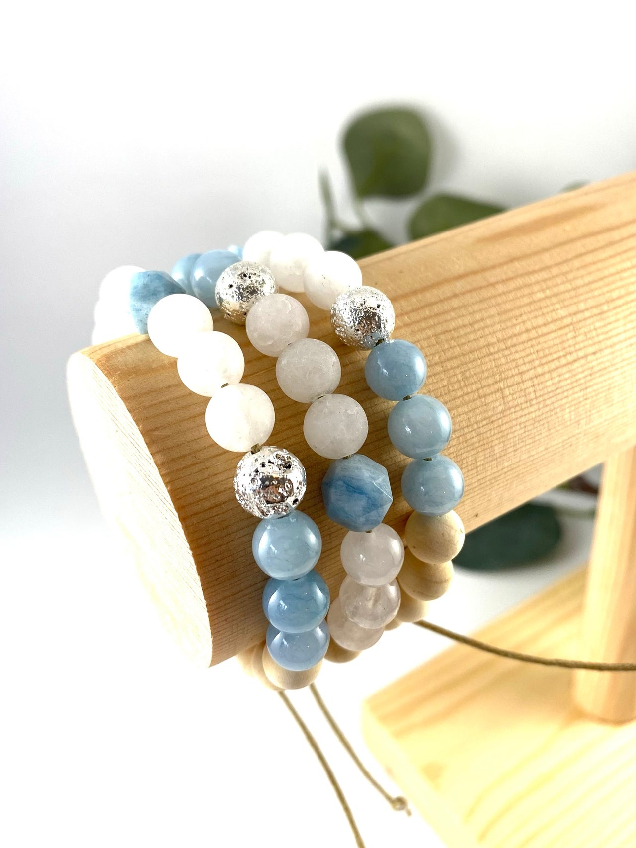 Jade Blues Stone Diffuser Bracelet Aquamarine