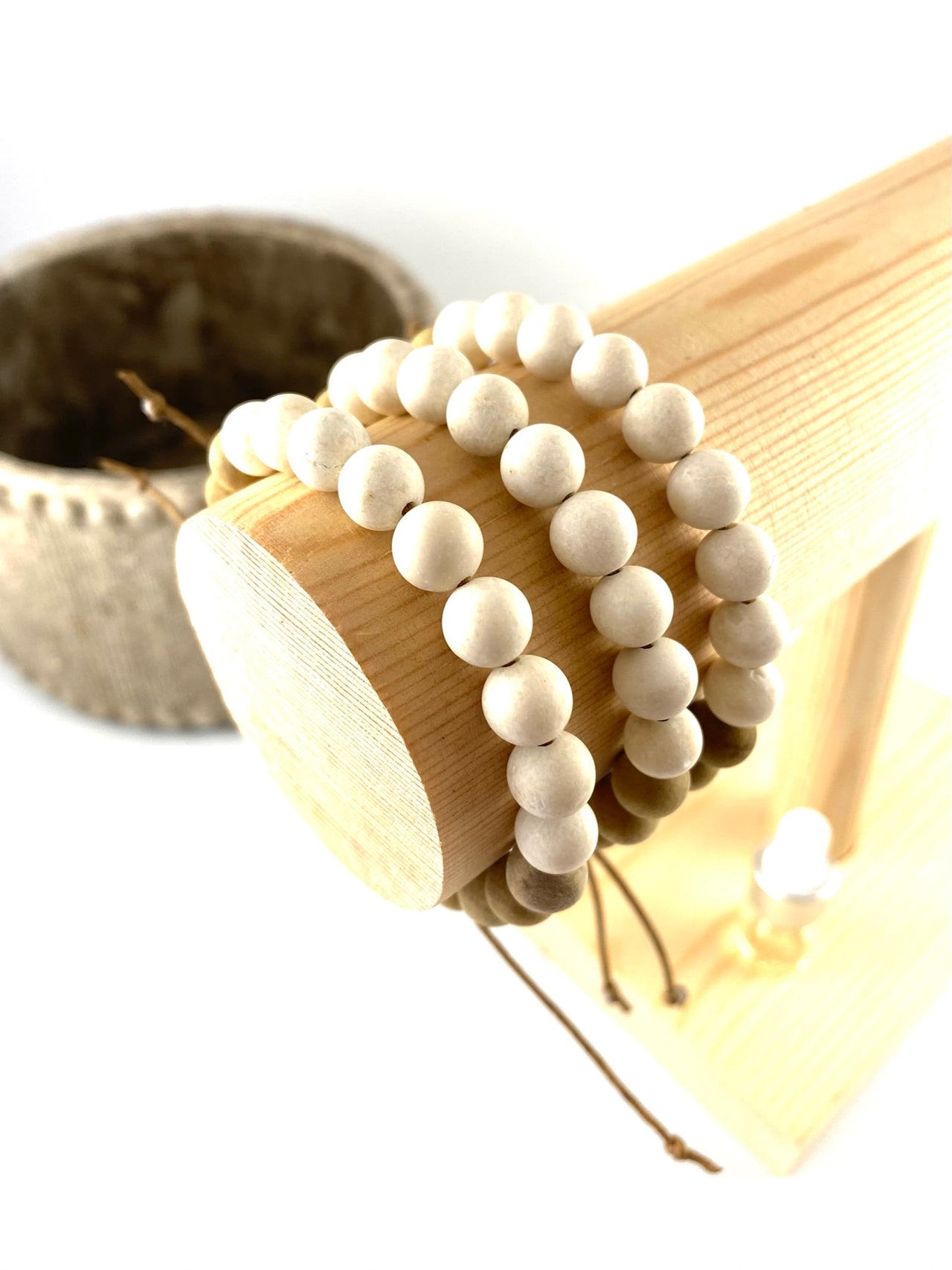 Serenity - Fossilised Wood and Agate Diffuser Bracelet