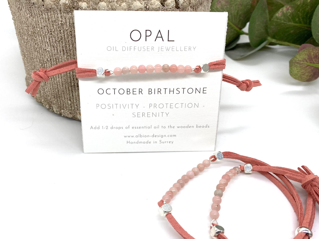 October Birthstone Bar Diffuser Bracelet