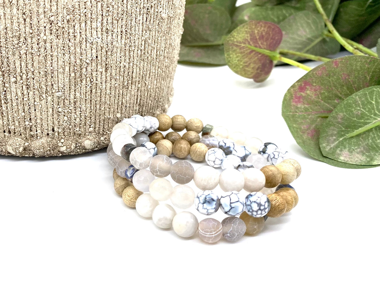 Mist - Weathered Agate Soft Grey Diffuser Bracelet