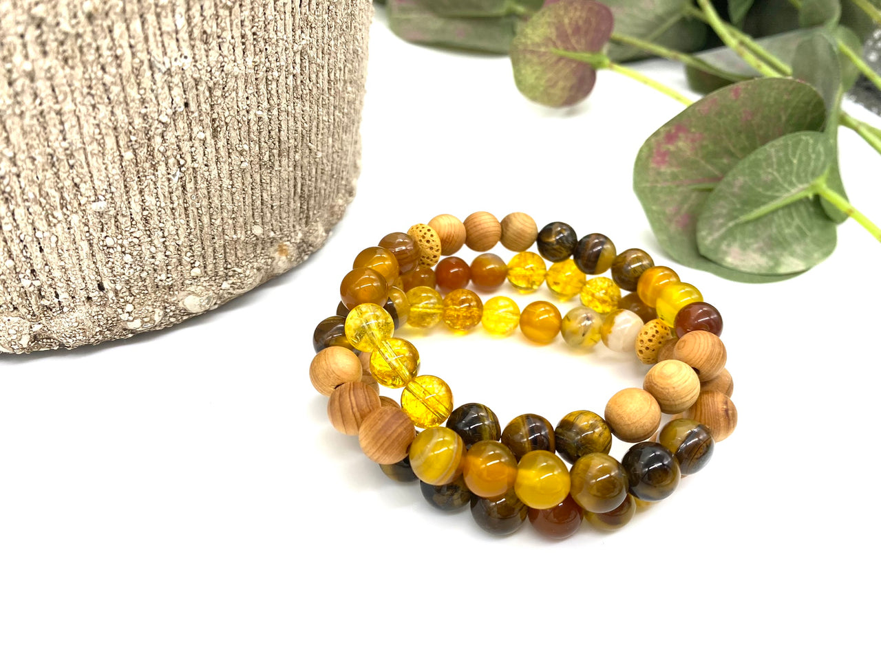 Sardonyx and Tigers Eye Crystal Diffuser Bracelet