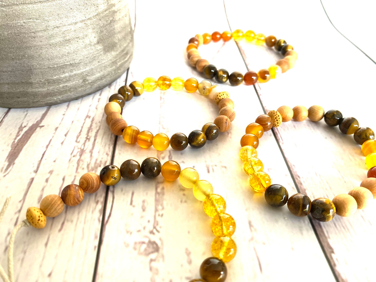 Sardonyx and Tigers Eye Crystal Diffuser Bracelet