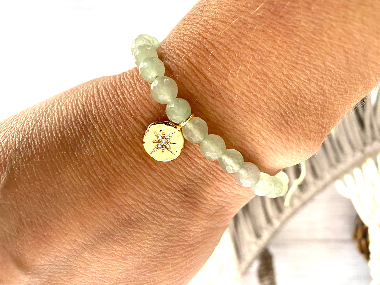 Aventurine Star Charm Crystal Bracelet