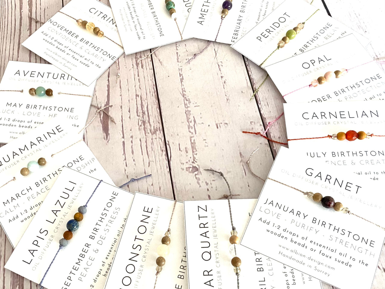 Birthstone Oil Diffuser Bracelets