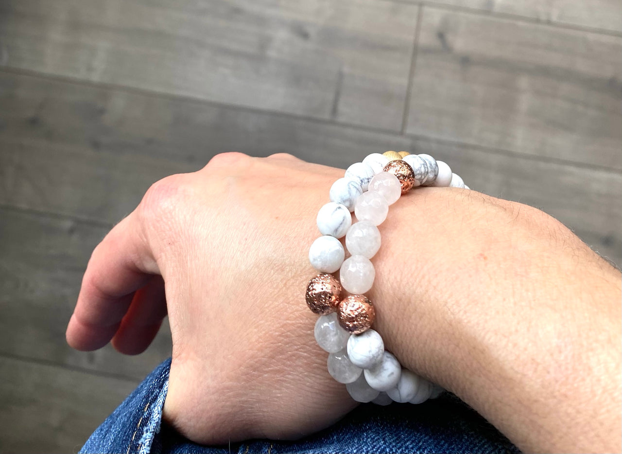 Howlite Rose - Diffuser Bracelet