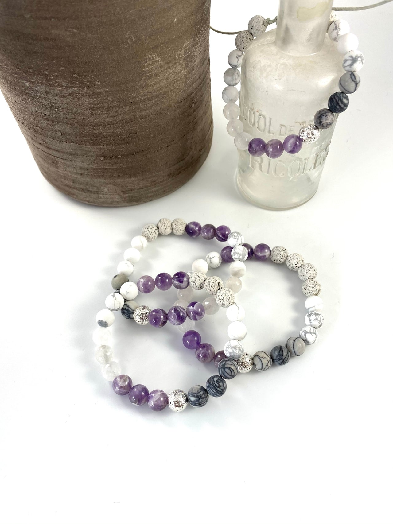 Lavender Fields - Howlite and Amethyst Diffuser Bracelet