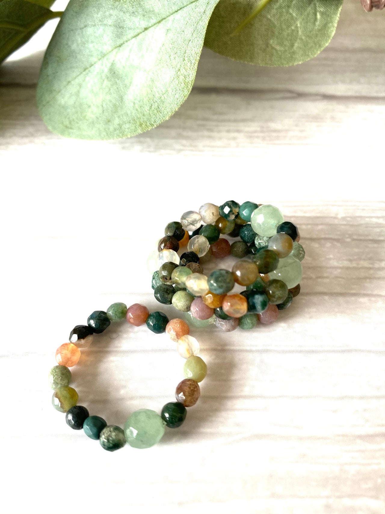 Indian Agate Beaded Ring