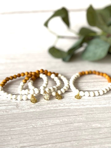 Tiny Bee Howlite Diffuser Bracelet