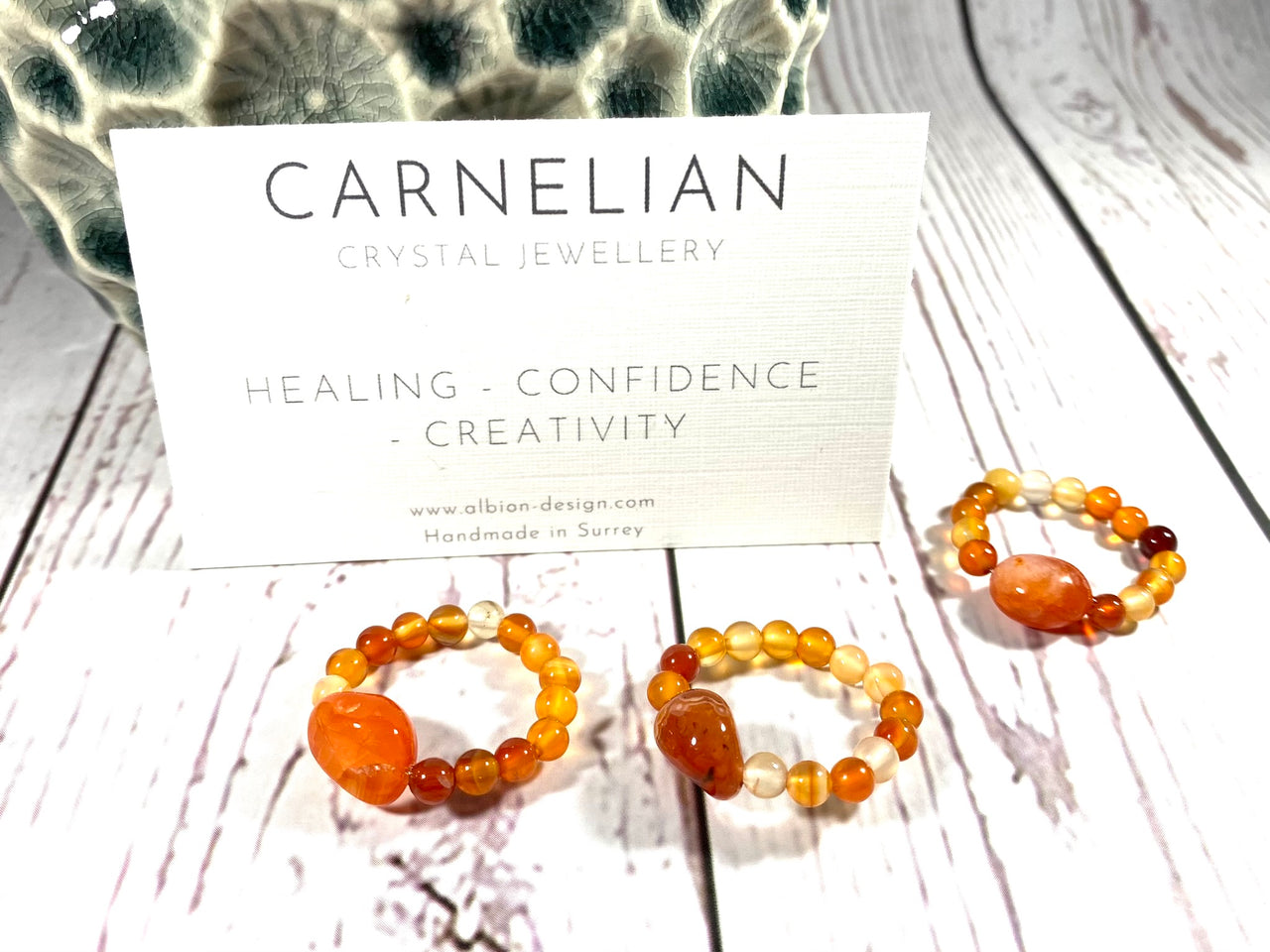 Carnelian Beaded Ring