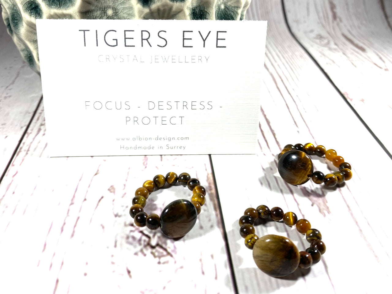 Tiger's Eye Beaded Ring