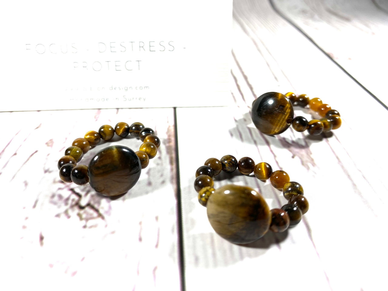 Tiger's Eye Beaded Ring