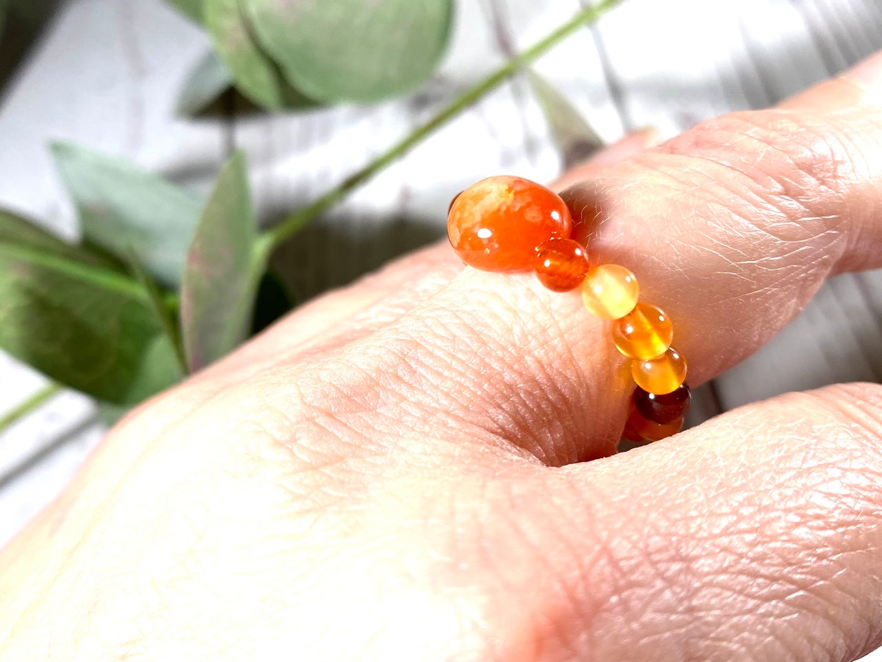 Carnelian Beaded Ring