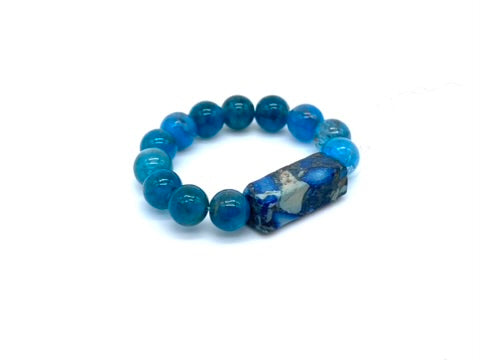 Apatite Crystal Beaded Ring - Natural Crystal Beaded Ring