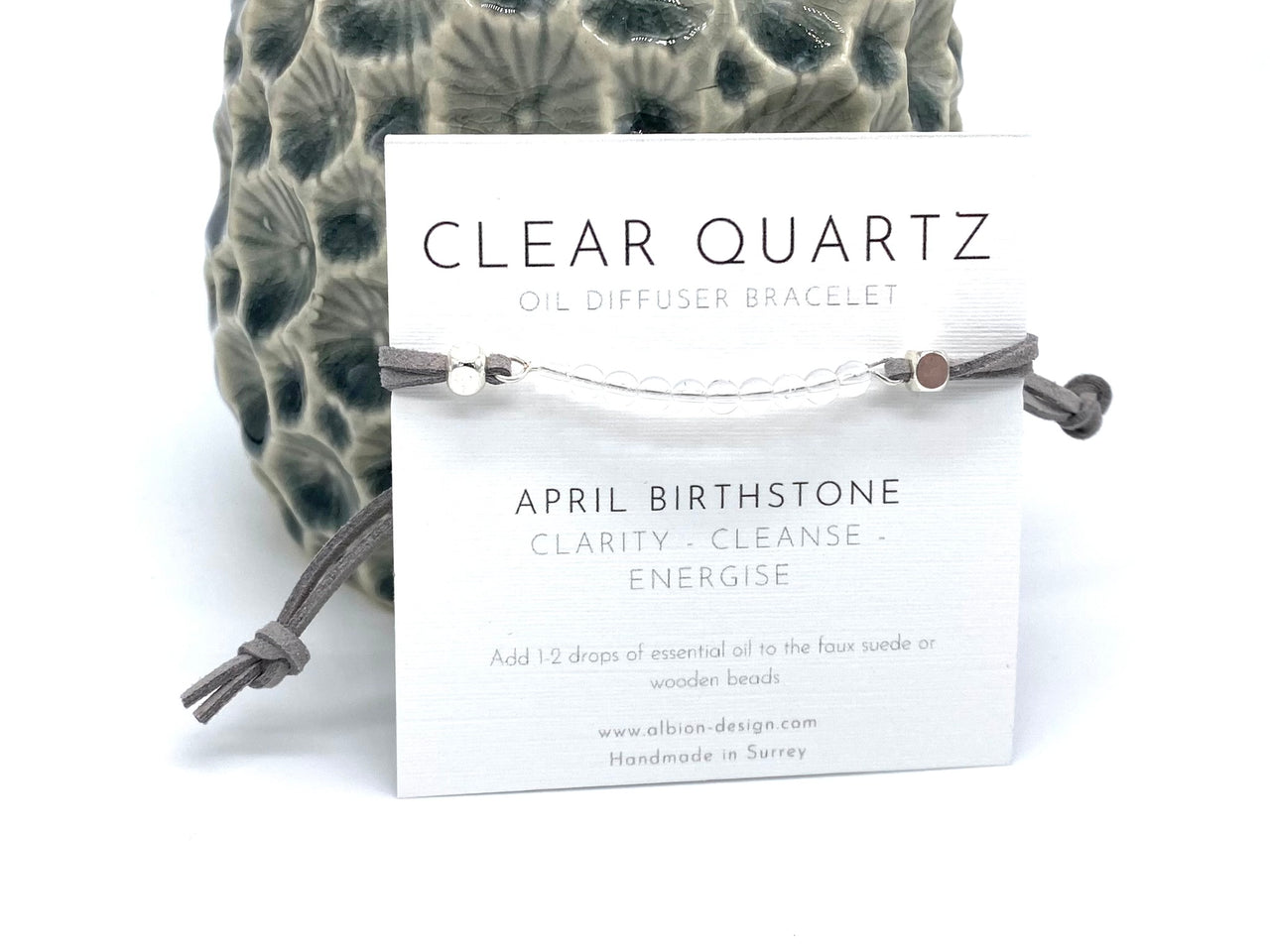 April Clear Quartz Birthstone Bracelet