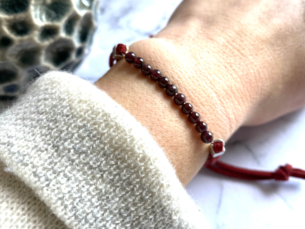 January Birthstone Bar Diffuser Bracelet